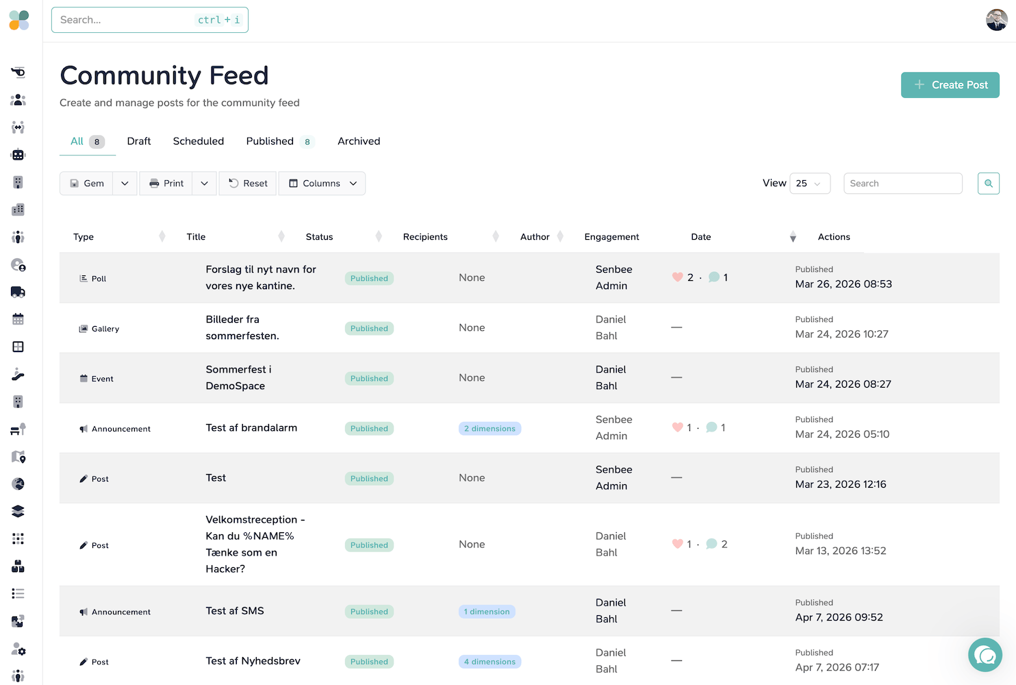 Senbee Community admin composer